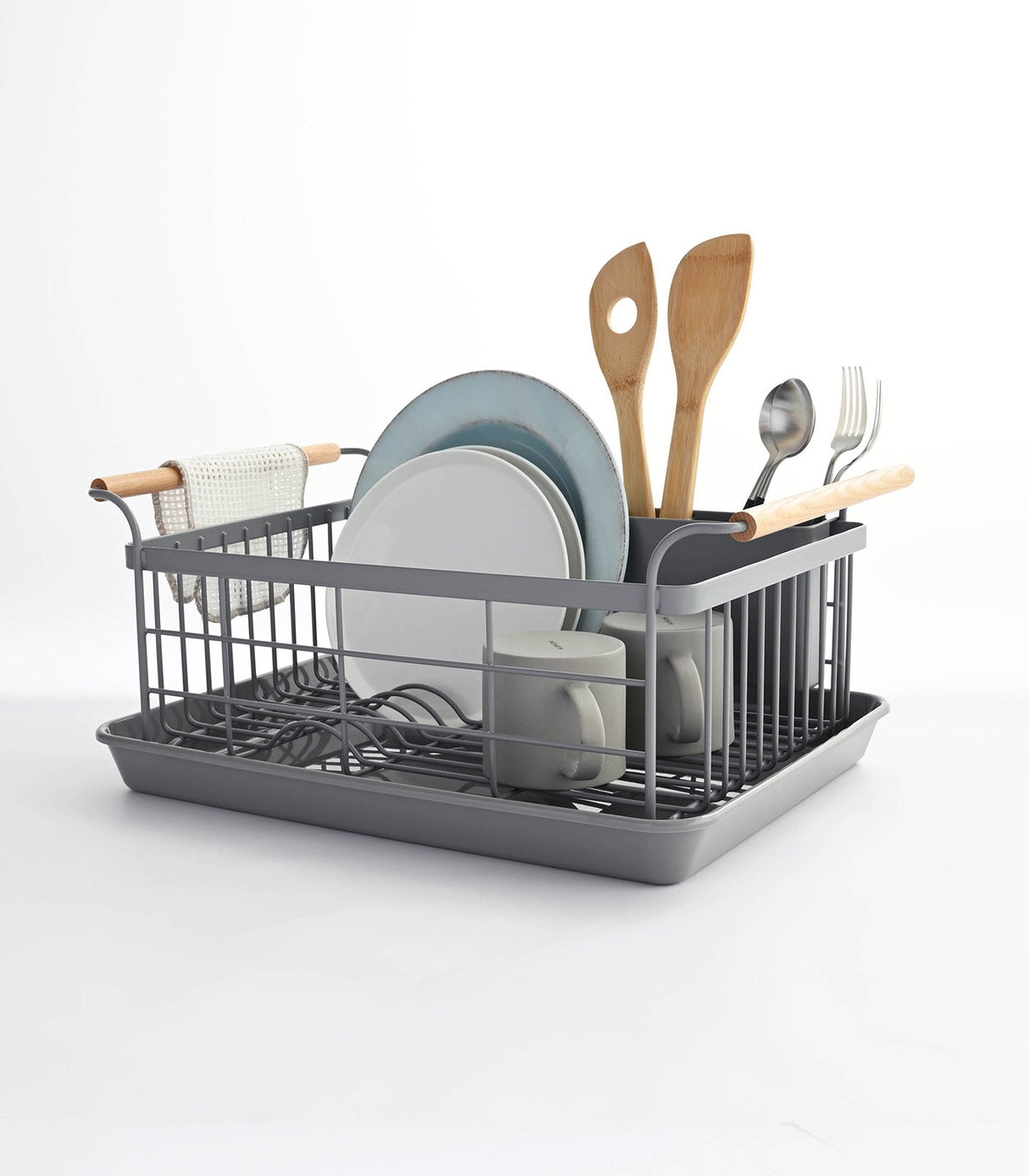 Dish Rack - Steel + Wood from Yamazaki Home