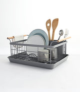 Dish Rack - Steel + Wood from Yamazaki Home