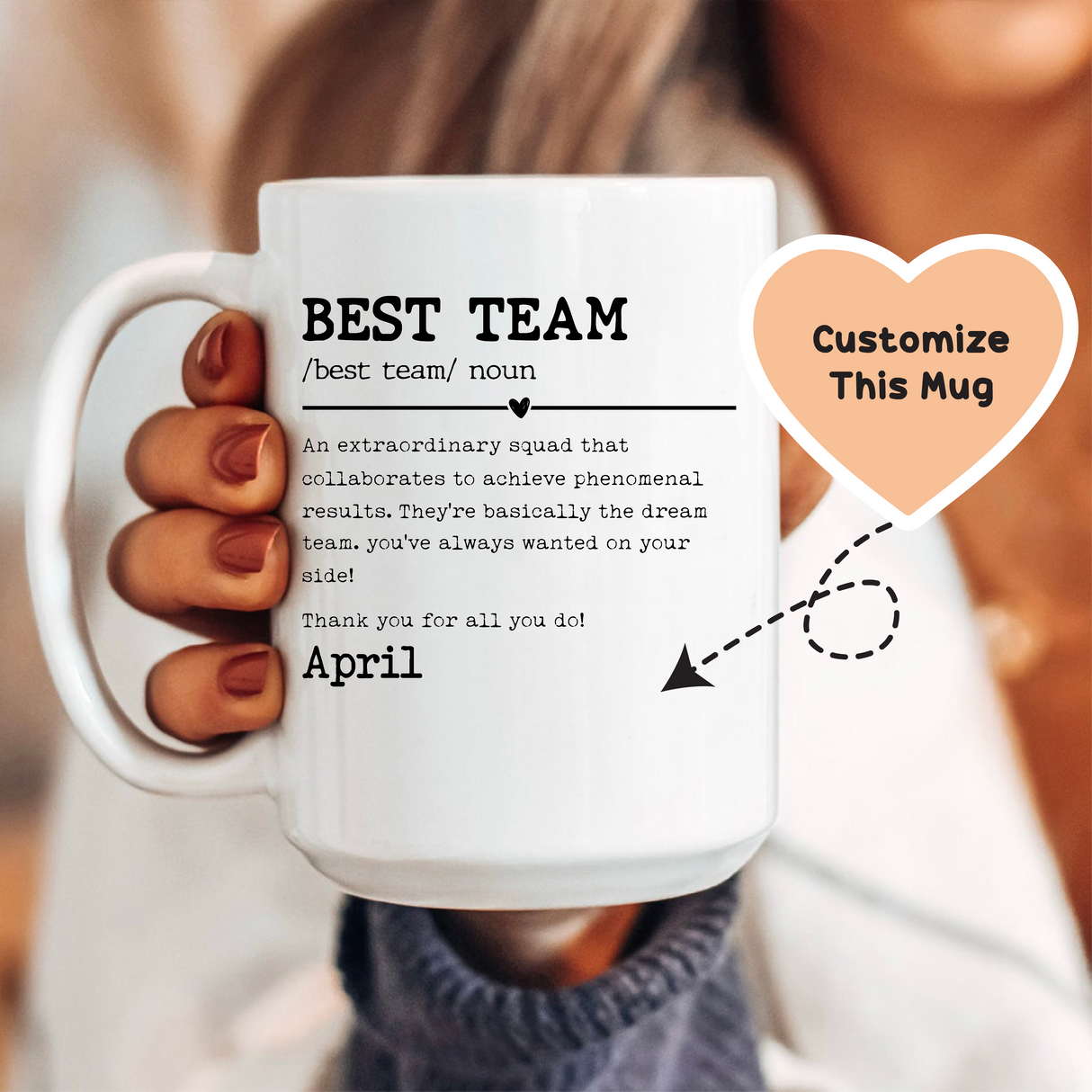 Best Team Custom Mug from Peachy Sunday