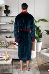 Fleece Bathrobe With Shawl Collar for Men From Lotus Linen