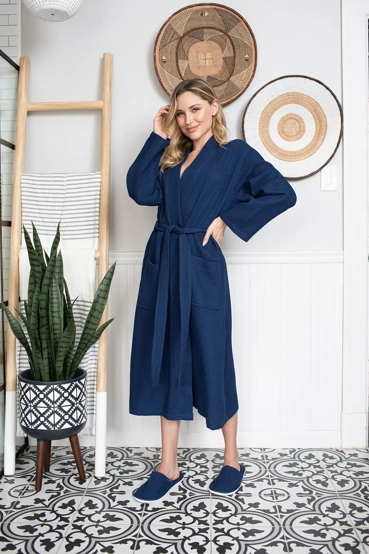 Lightweight Cotton Waffle Robe for Women From Lotus Linen