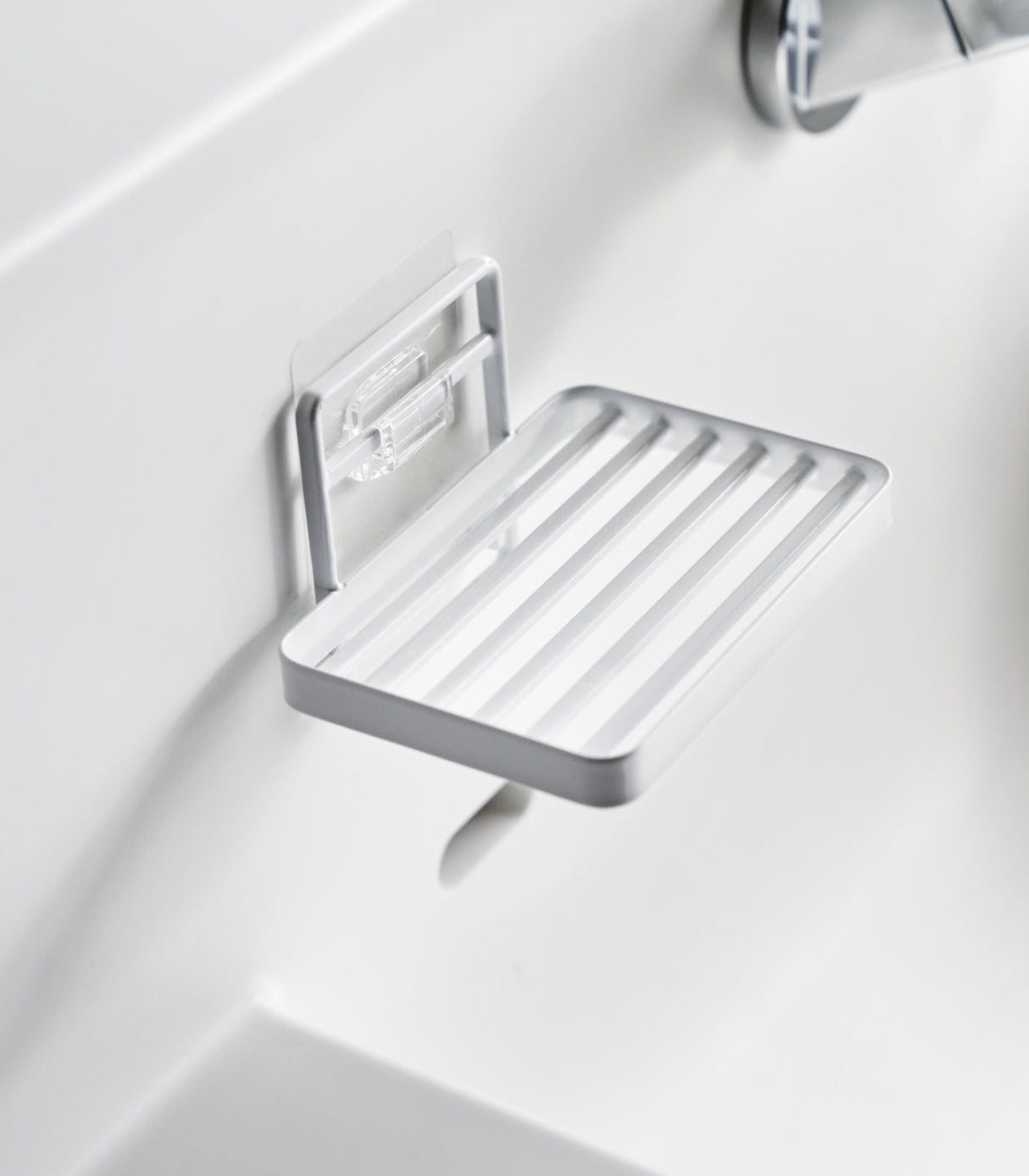 Traceless Adhesive Soap Tray - Steel from Yamazaki Home