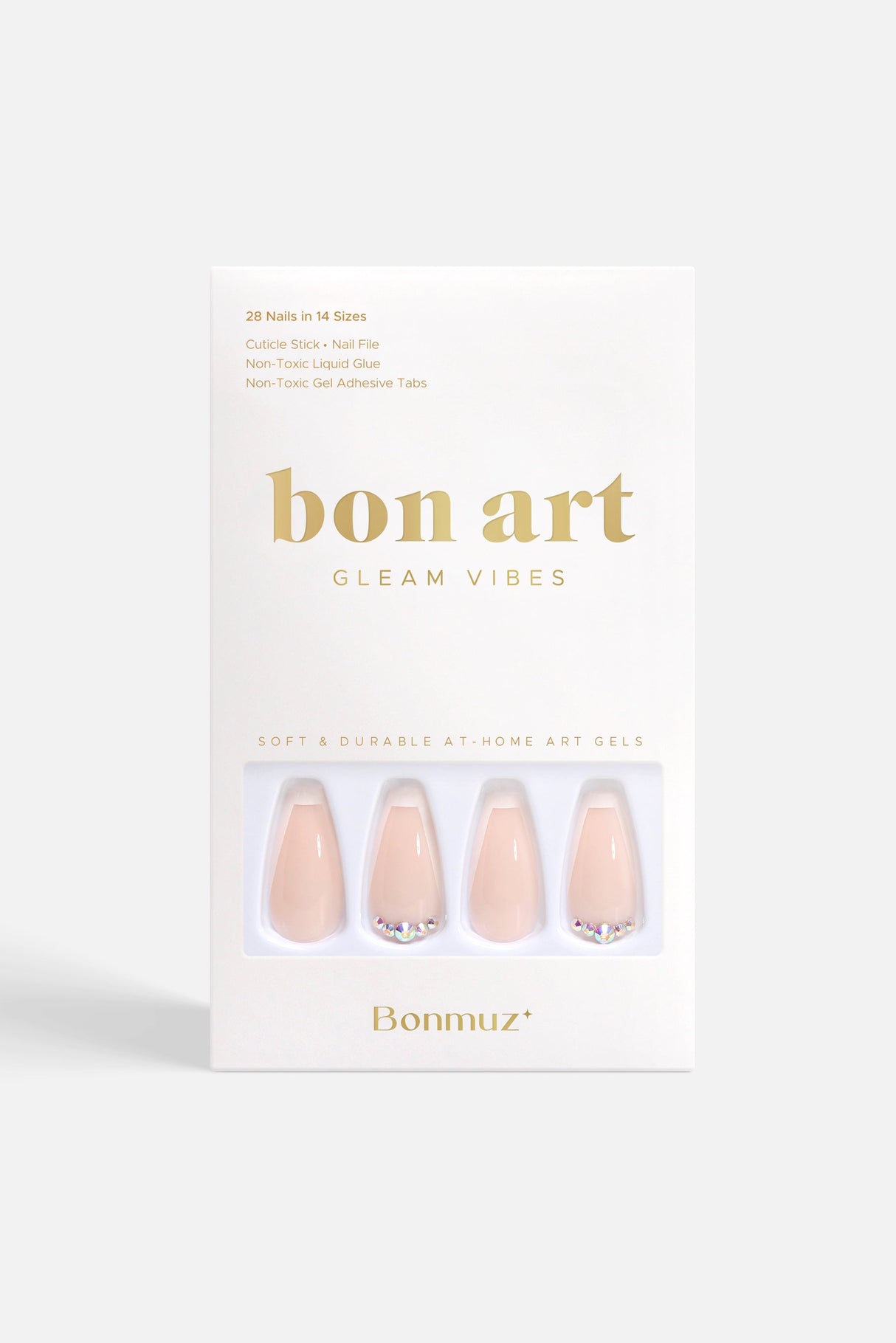 Beige Twinkle | Soft & Durable Press-On Nails from Bonmuz