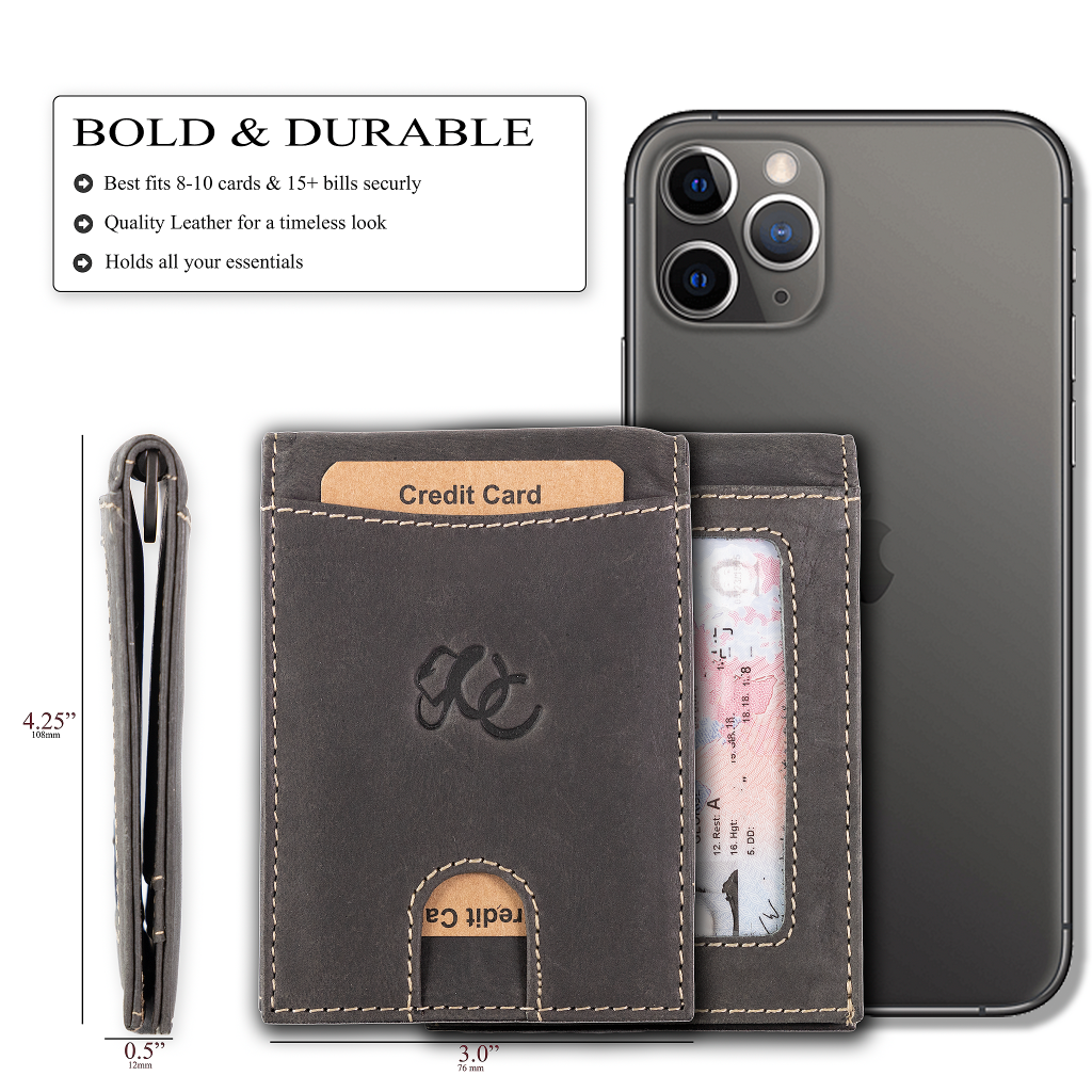Leather Money Clip Bifold from UC Leather Company