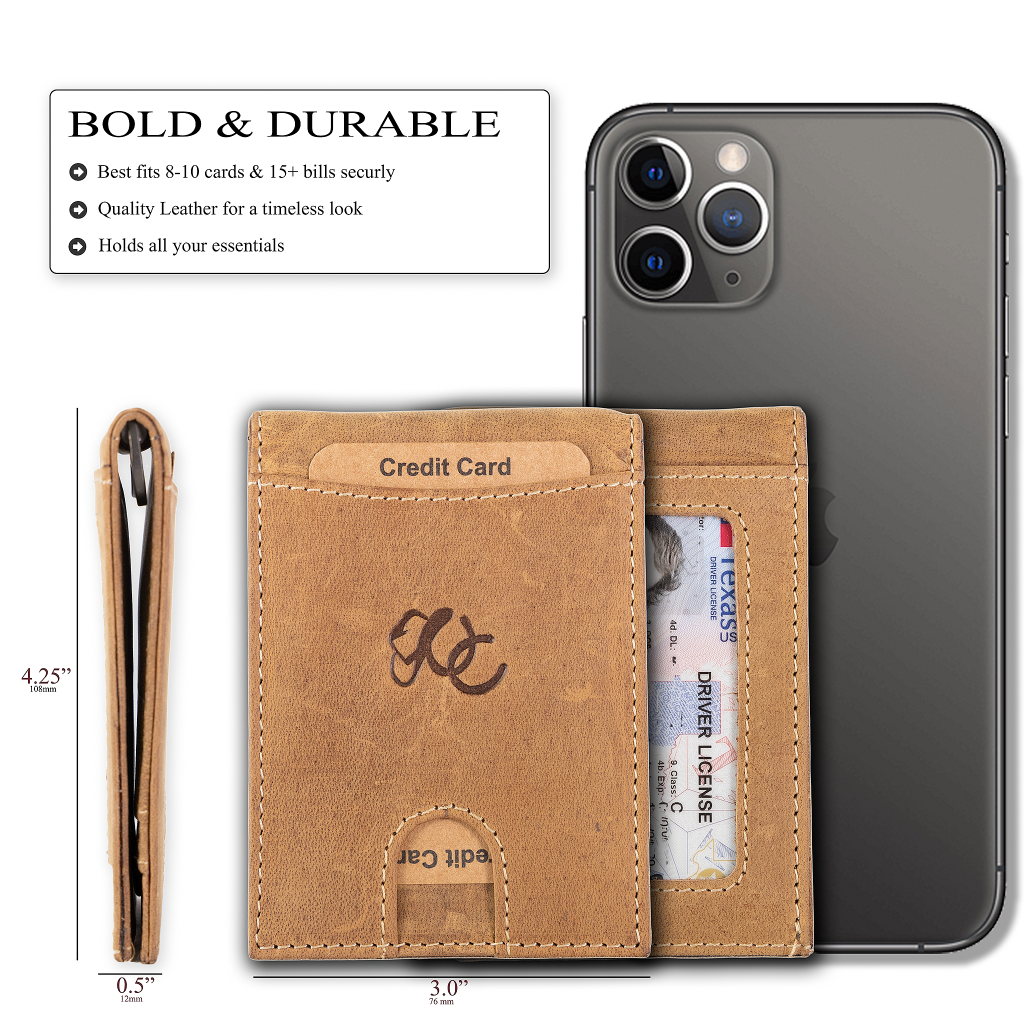 Leather Money Clip Bifold from UC Leather Company
