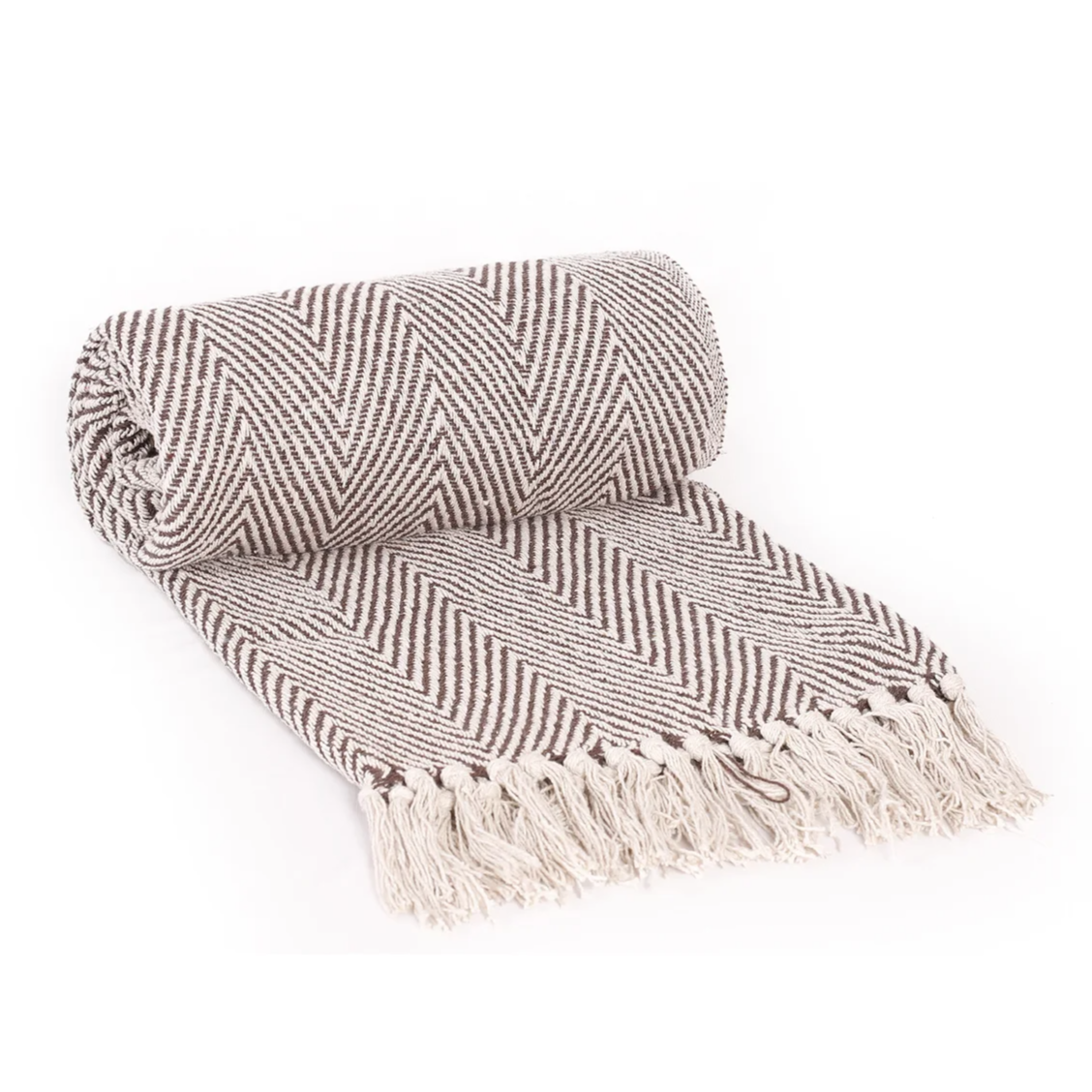 Big Herringbone Knit Cotton Throw Blanket From Abroad Modern