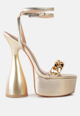 Big Bash Metallic High Platform Chunky Sandals from London Rag International