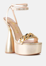 Big Bash Metallic High Platform Chunky Sandals from London Rag International