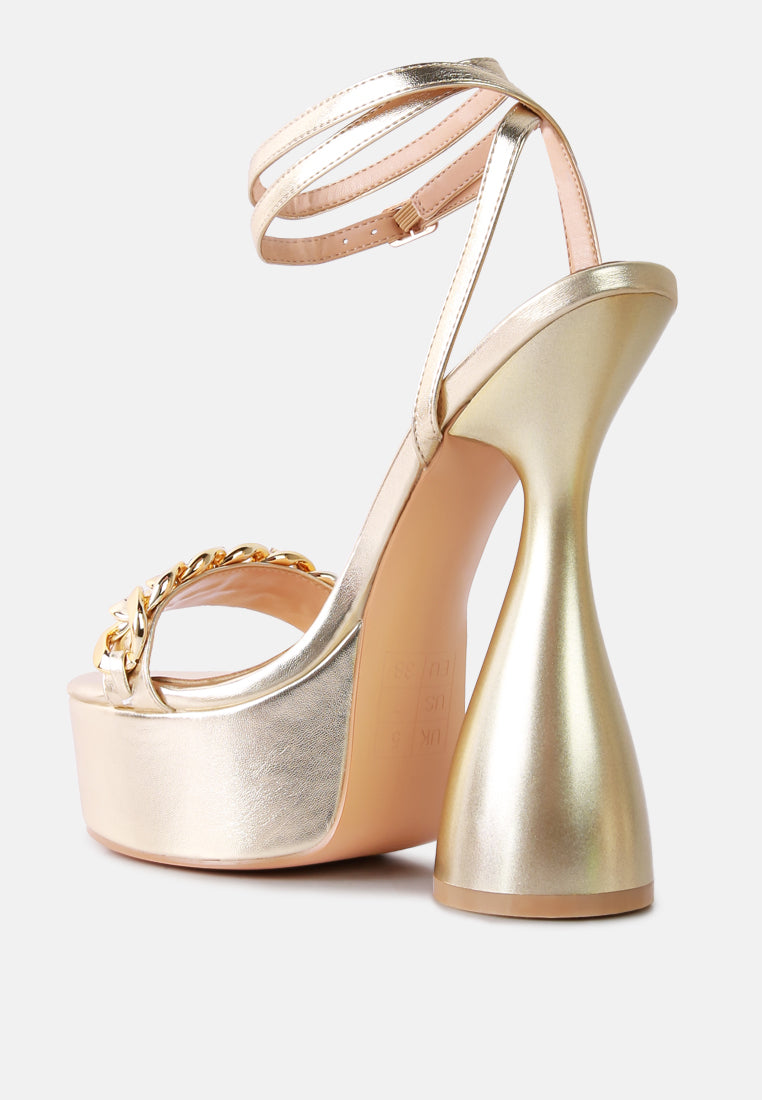 Big Bash Metallic High Platform Chunky Sandals from London Rag International