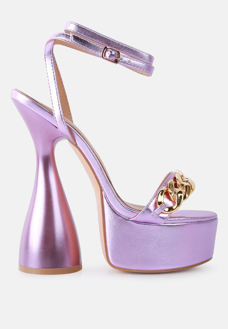 Big Bash Metallic High Platform Chunky Sandals from London Rag International