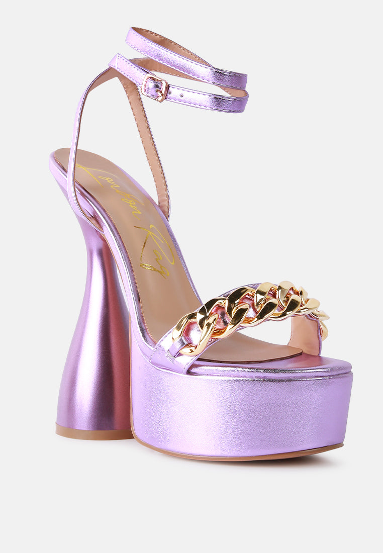 Big Bash Metallic High Platform Chunky Sandals from London Rag International