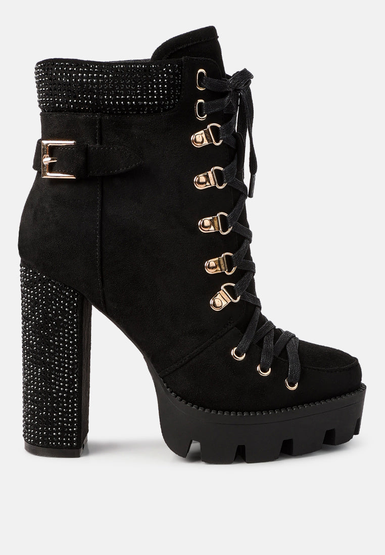 Birch Block Heeled Ankle Boots from London Rag International