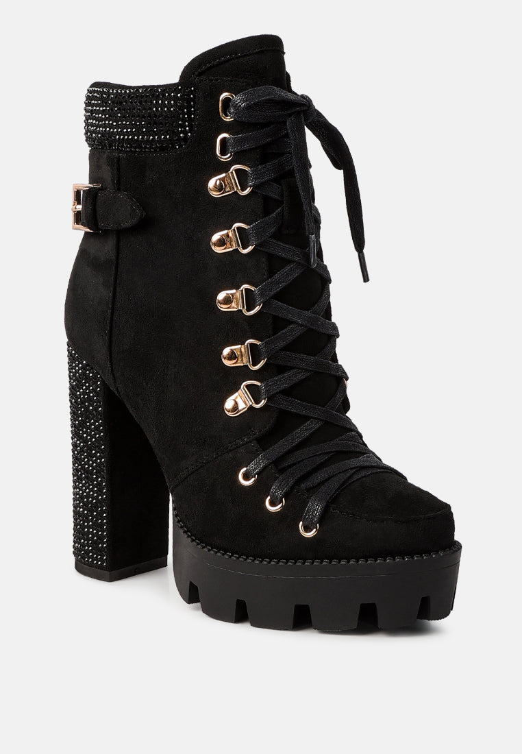 Birch Block Heeled Ankle Boots from London Rag International