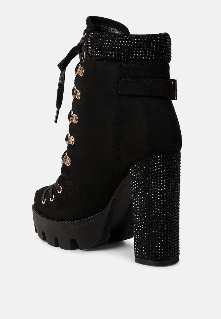 Birch Block Heeled Ankle Boots from London Rag International