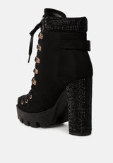 Birch Block Heeled Ankle Boots from London Rag International