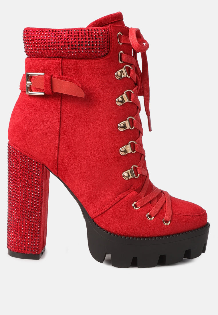 Birch Block Heeled Ankle Boots from London Rag International