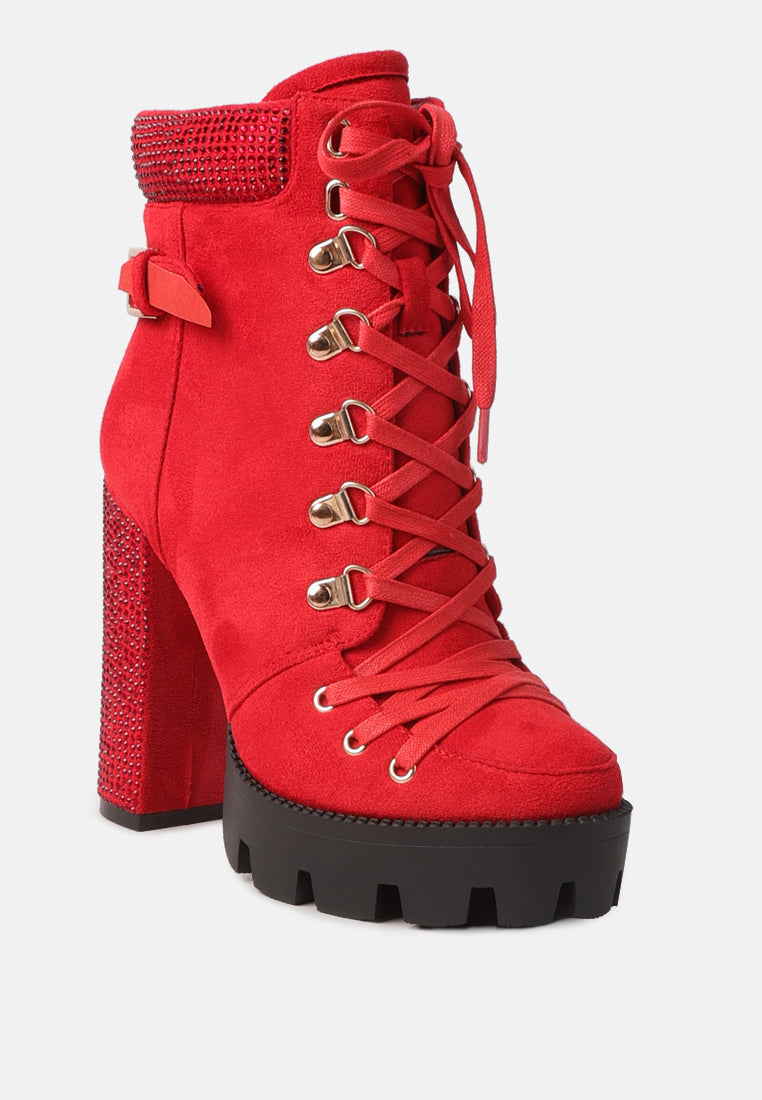 Birch Block Heeled Ankle Boots from London Rag International