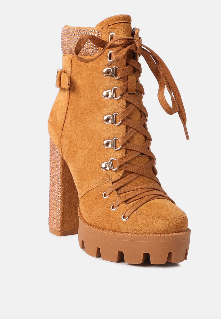 Birch Block Heeled Ankle Boots from London Rag International