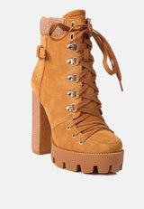 Birch Block Heeled Ankle Boots from London Rag International