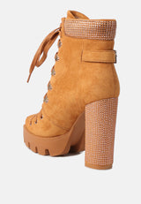 Birch Block Heeled Ankle Boots from London Rag International