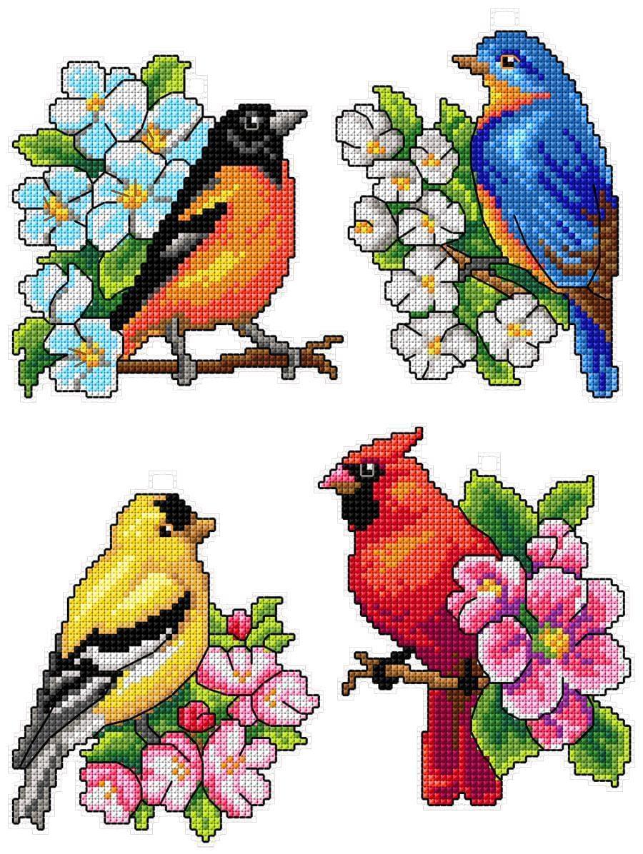 Birds 118CS Counted Cross-Stitch Kit From Wizardi