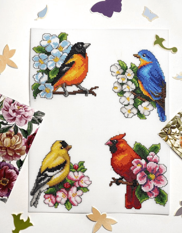 Birds 118CS Counted Cross-Stitch Kit From Wizardi
