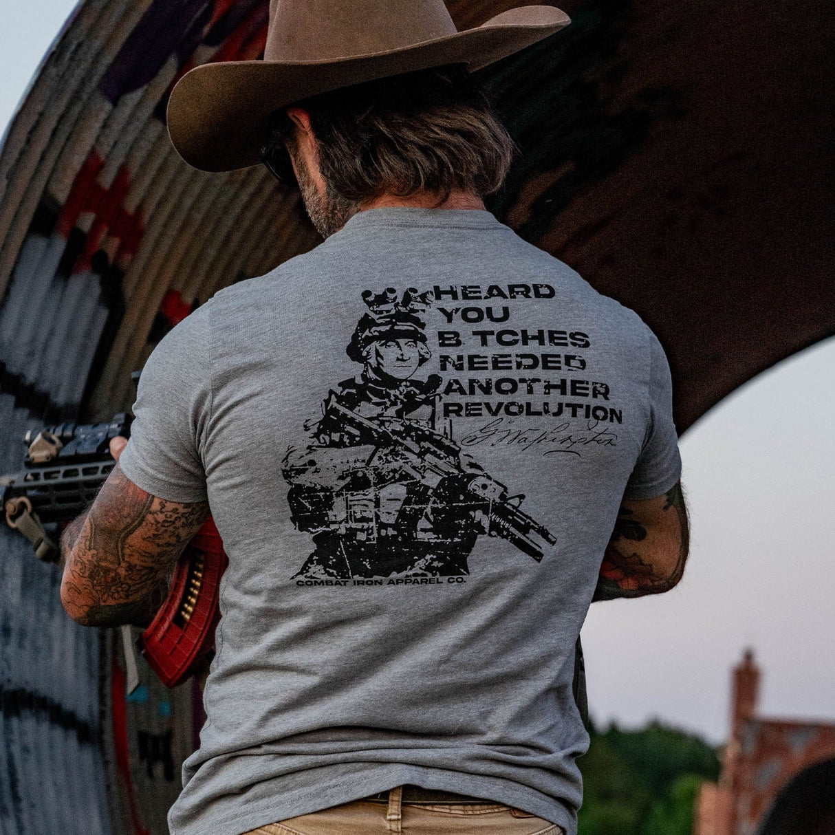 George Washington: Heard You B*tches Needed Another Revolution Men's T-Shirt From Combat Iron Apparel
