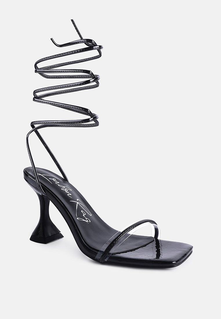 Biten Berry Spool Heel Lace Up Sandals from London Rag International