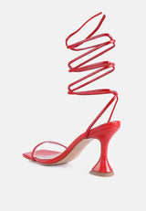 Biten Berry Spool Heel Lace Up Sandals from London Rag International