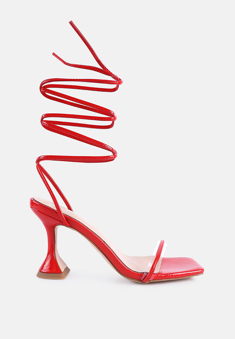 Biten Berry Spool Heel Lace Up Sandals from London Rag International