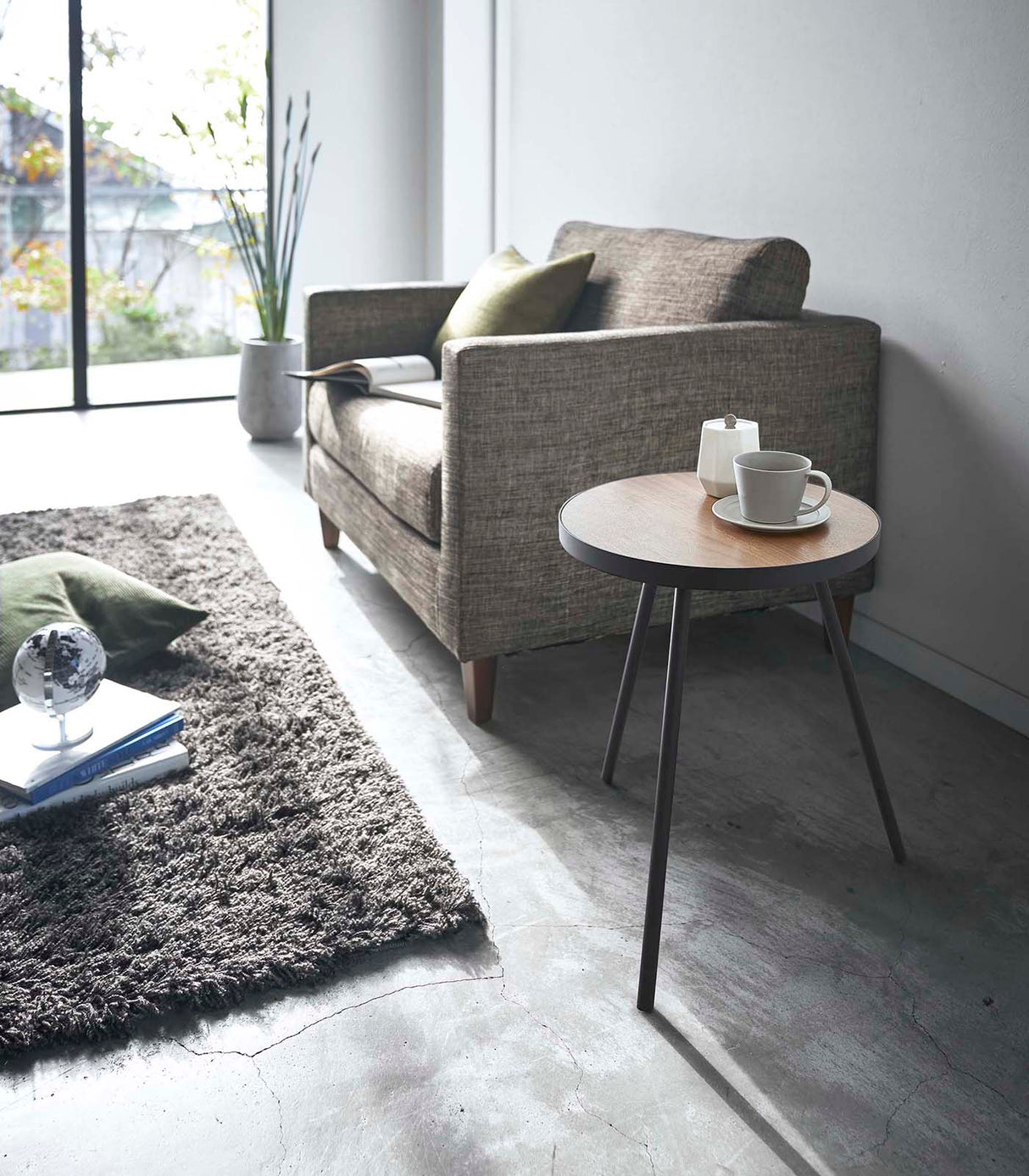 Side Table (20" H)  - Steel + Wood from Yamazaki Home