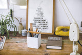 Pen + Desk Organizer - Two Sizes - Steel + Wood from Yamazaki Home