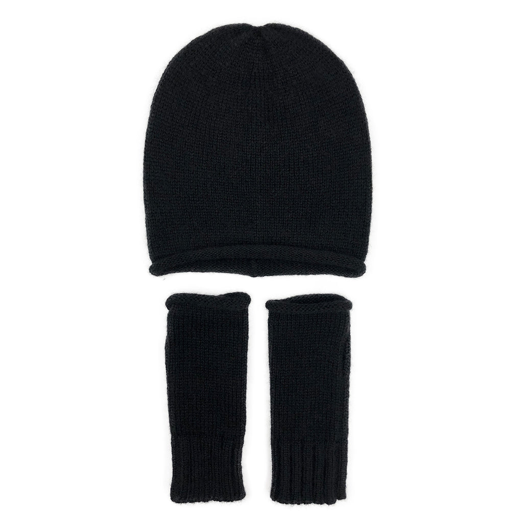 Black Essential Knit Alpaca Gloves from SLATE + SALT