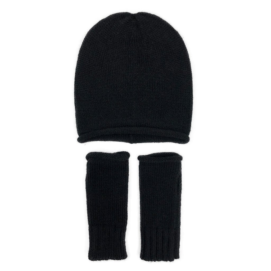 Black Essential Knit Alpaca Beanie from SLATE + SALT