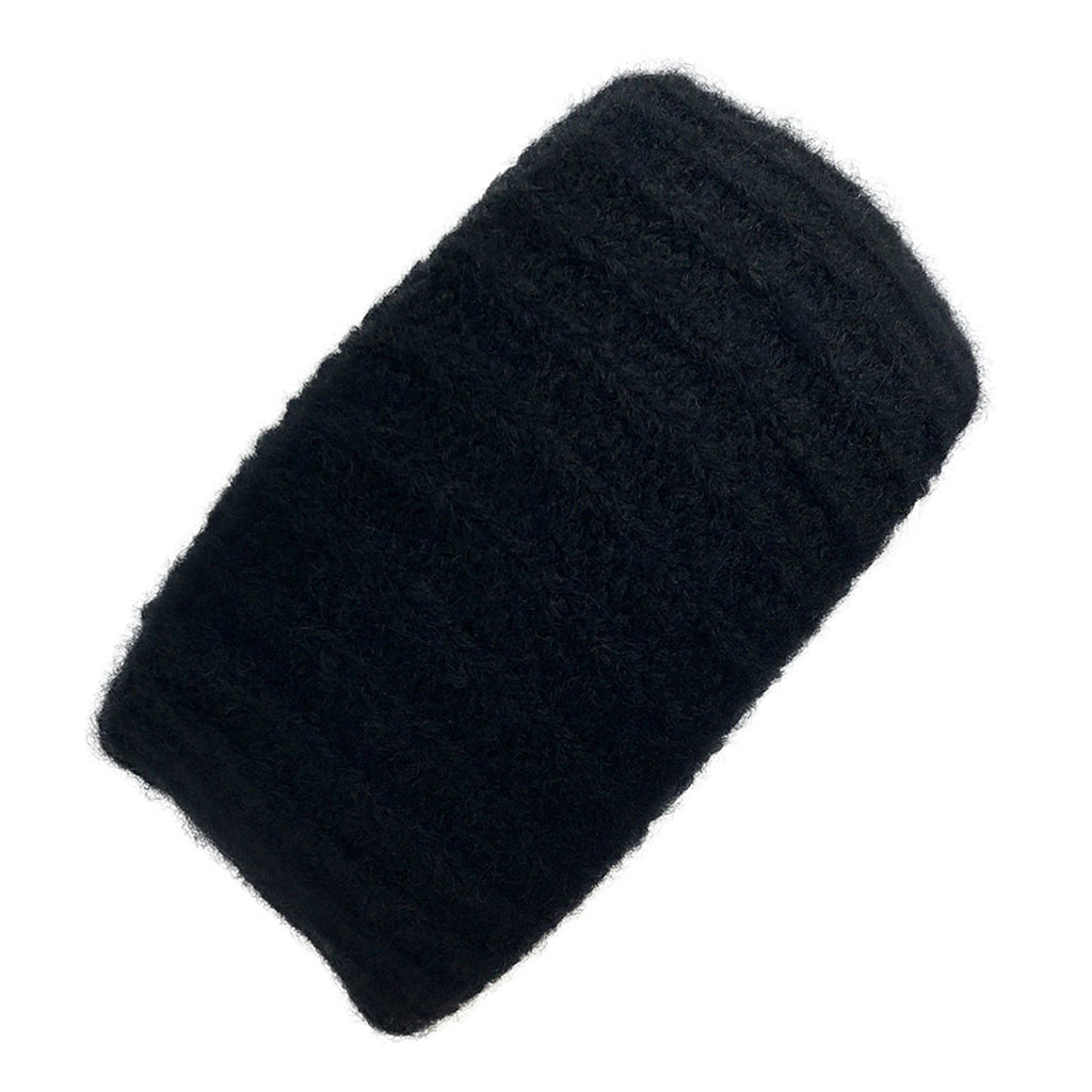 Black Ribbed Alpaca Ear Warmer from SLATE + SALT