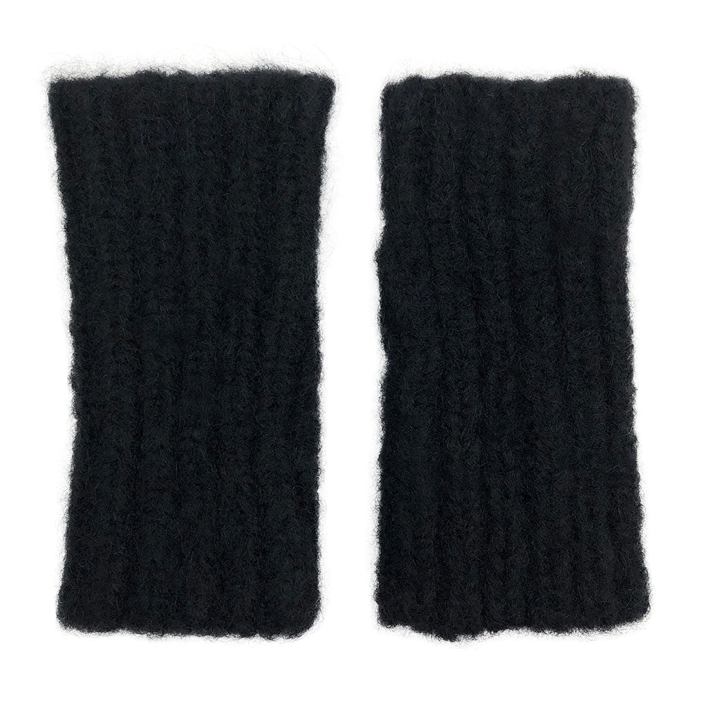 Black Ribbed Alpaca Gloves from SLATE + SALT