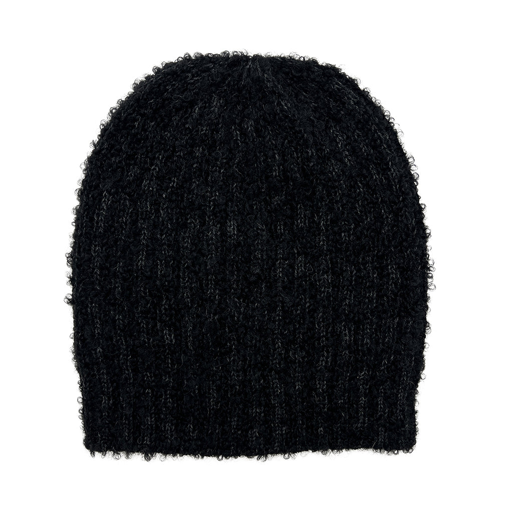 Black Loop Knit Alpaca Beanie from SLATE + SALT