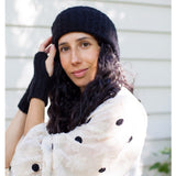 Black Ribbed Alpaca Gloves from SLATE + SALT