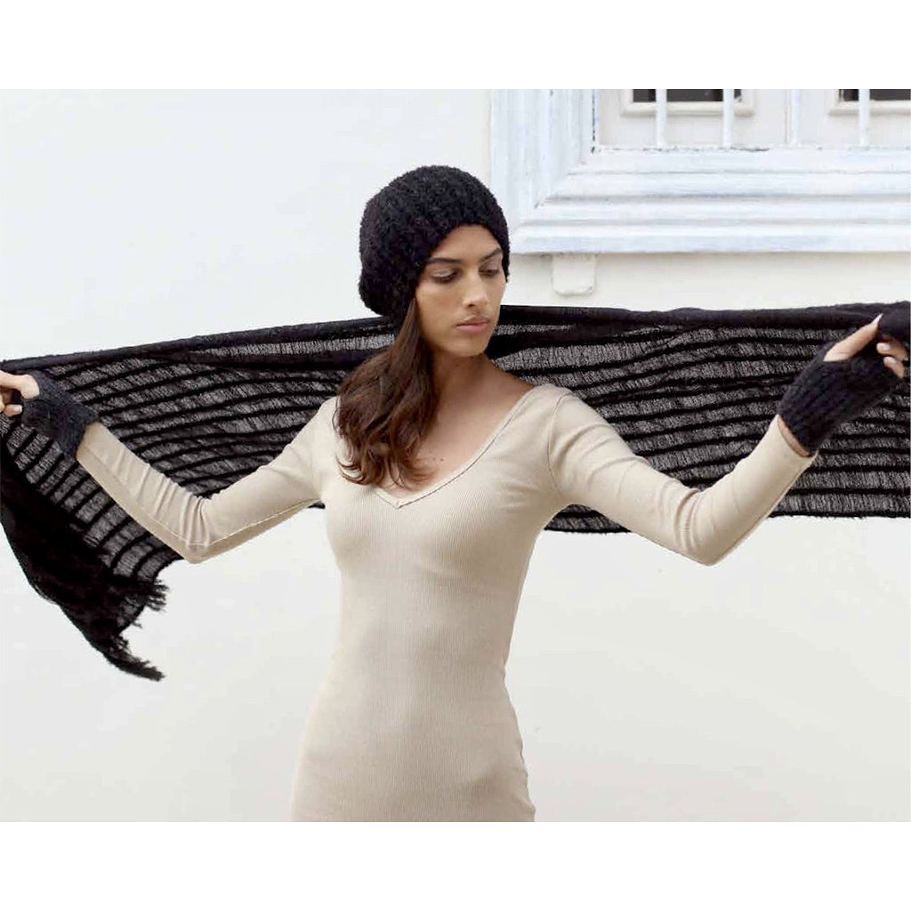 Black Loop Knit Alpaca Beanie from SLATE + SALT