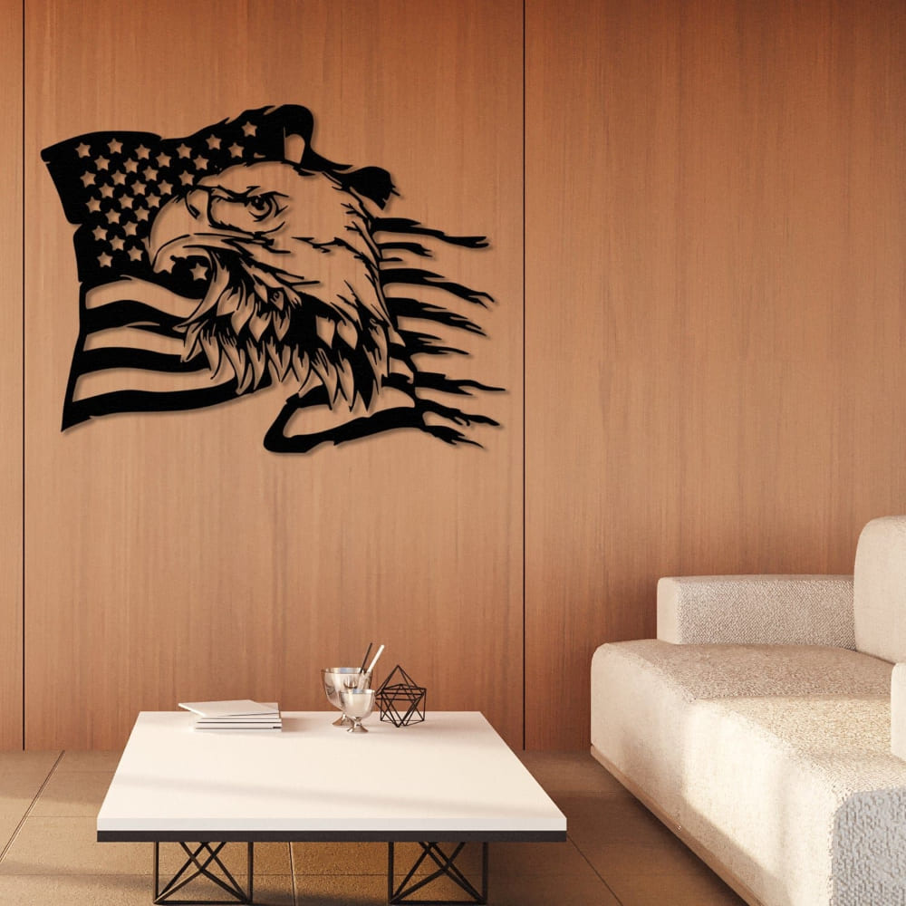Bald Eagle Holding American Flag Wall Art from VITAHOME DESIGN LLC