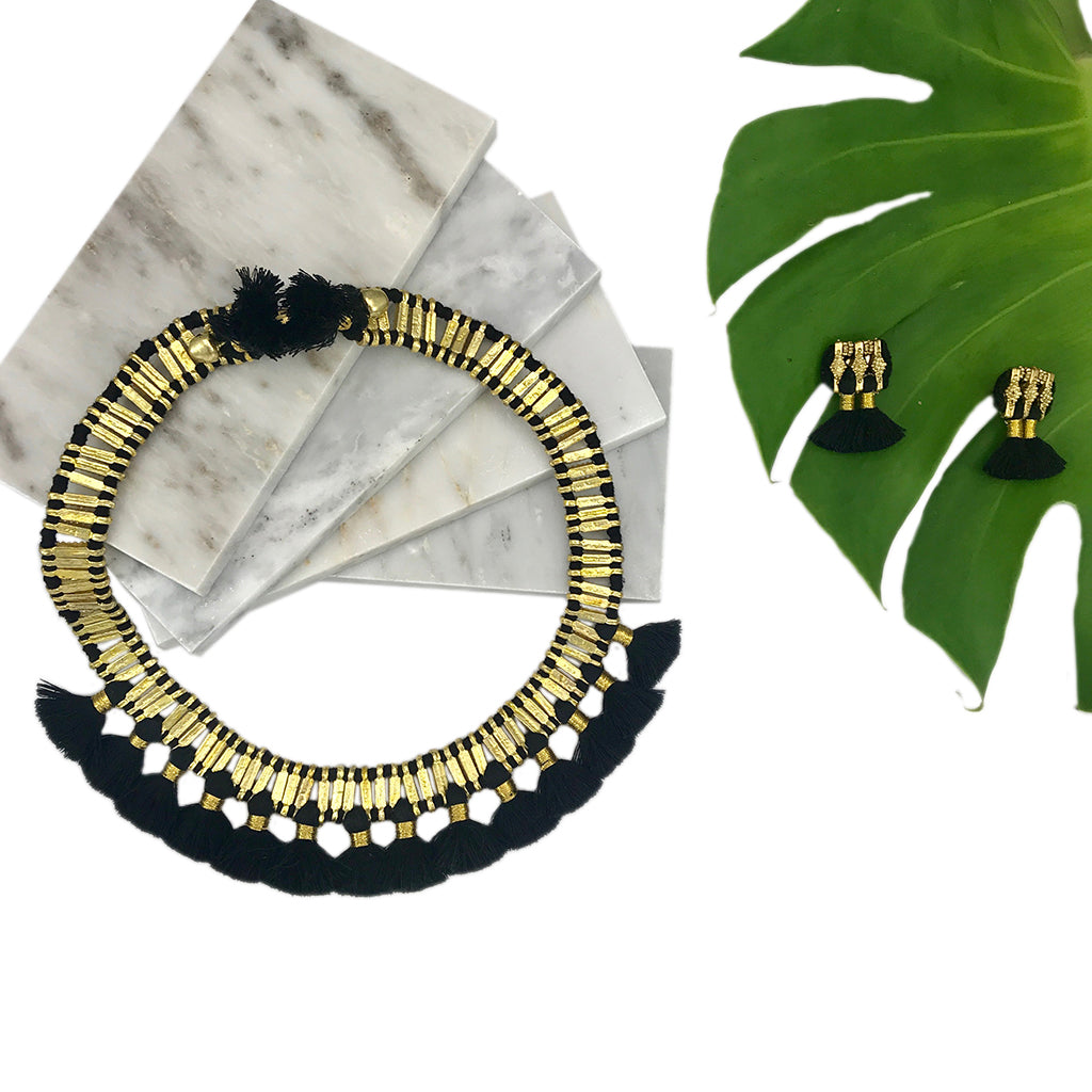 Temple Tassel Collar Necklace from SLATE + SALT