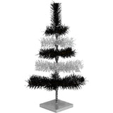 Black & Silver Layered Tinsel Christmas Tree from Lee Display