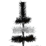 Black & Silver Layered Tinsel Christmas Tree from Lee Display