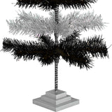 Black & Silver Layered Tinsel Christmas Tree from Lee Display