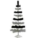 Black & Silver Layered Tinsel Christmas Tree from Lee Display