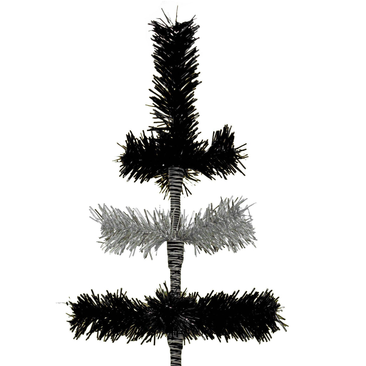 Black & Silver Layered Tinsel Christmas Tree from Lee Display