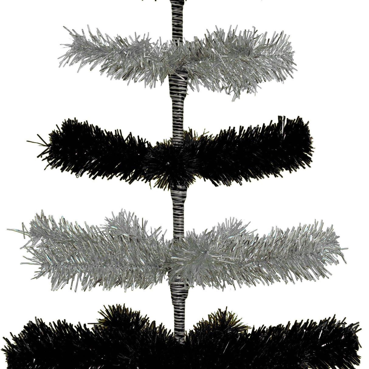 Black & Silver Layered Tinsel Christmas Tree from Lee Display