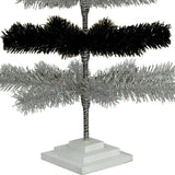 Black & Silver Layered Tinsel Christmas Tree from Lee Display