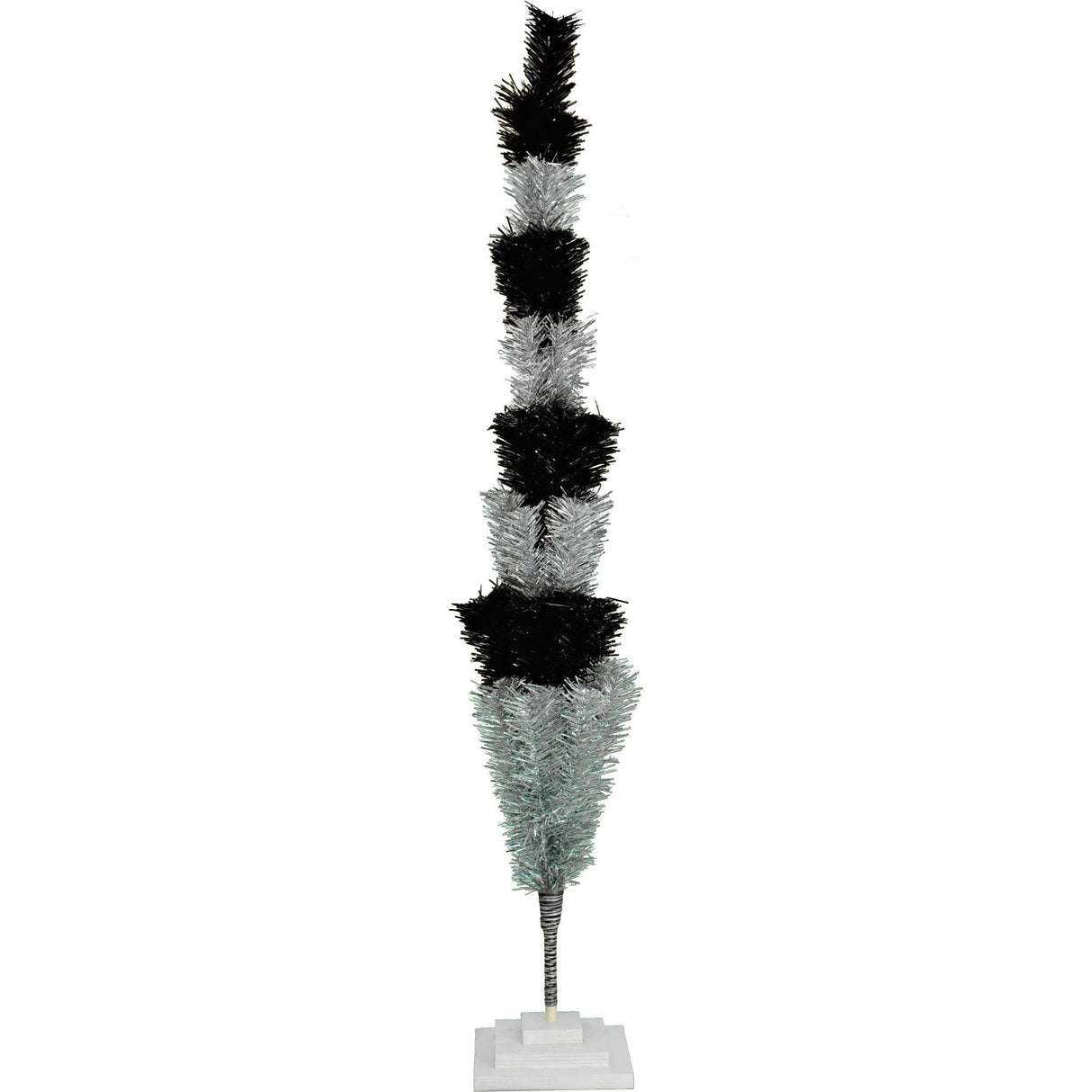 Black & Silver Layered Tinsel Christmas Tree from Lee Display
