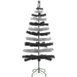 Black & Silver Layered Tinsel Christmas Tree from Lee Display